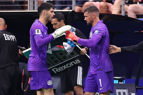 Australian Mathew Ryan replaces Patrick Beach in extra time.