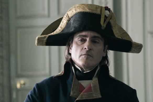 Joaquin Phoenix as Napoleon Bonaparte in Ridley Scott’s Napoleon.
