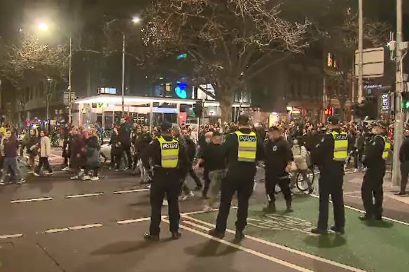 Hundreds of people protested lockdown in the CBD on Thursday evening.