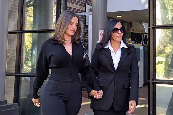 Ashlyn Nassif (left) after pleading guilty at Burwood Local Court.