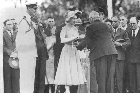 Princess Elizabeth and Prince Philip in Nairobi for their 1952 Commonwealth tour, during which she learned of her father’s death and that she would become queen.