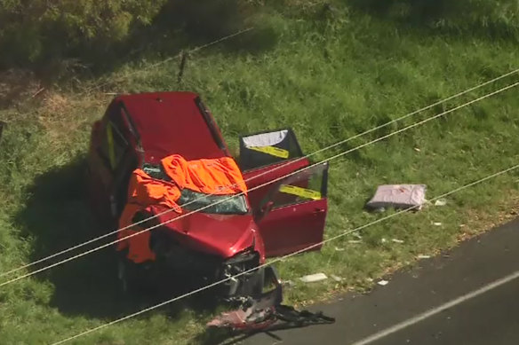 The scene of a fatal crash in Portarlington on Friday.