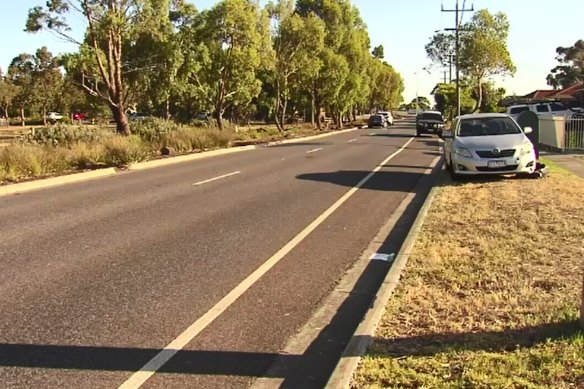 A section of road in Wyndham Vale where two primary-school-aged children were injured when hit by a car on Friday afternoon.