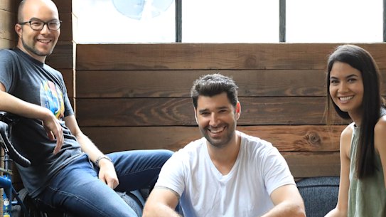 Canva co-founders Cameron Adams,  Cliff Obrecht and Melanie Perkins have seen their business hit a $55 billion valuation.