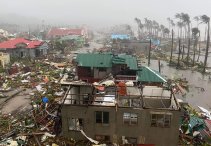 Siargao Island was hit by a storm surge as high as three metres.