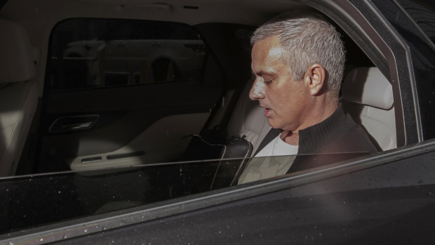 Driven out: Jose Mourinho leaves the Lowry Hotel in Manchester after he was fired by United's owners.