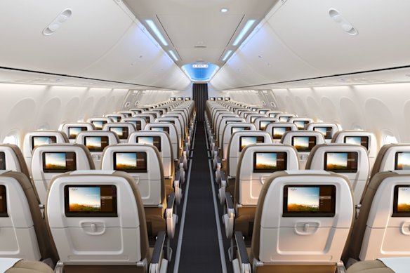 There’s a decent amount of legroom in the 737 MAX 8’s economy cabin.