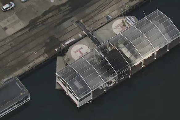 An aerial view of the damage to the nightclub at Docklands on Tuesday. 31 January 2023
