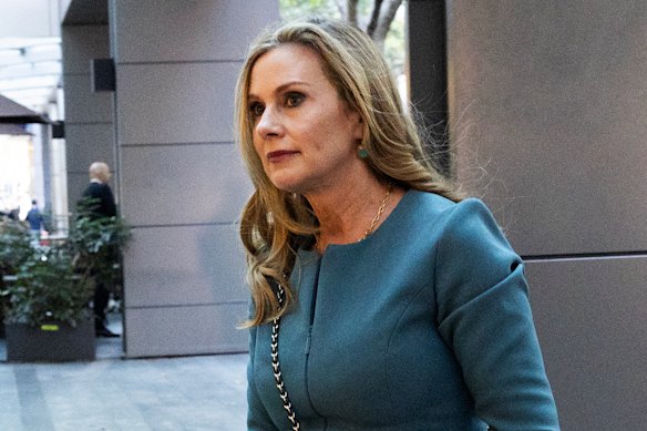 The eSafety Commissioner, Julie Inman Grant, outside the royal commission on Thursday.