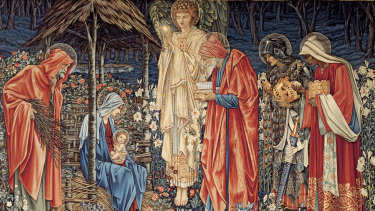 The adoration of the Magi , by Edward Burne-Jones, detail.