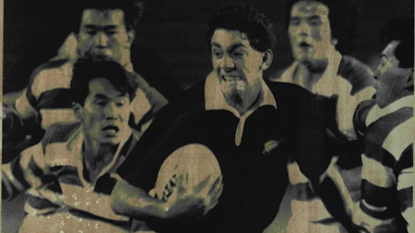 Paul Simonsson on debut in the All Blacks' 94-0 victory over Japan.