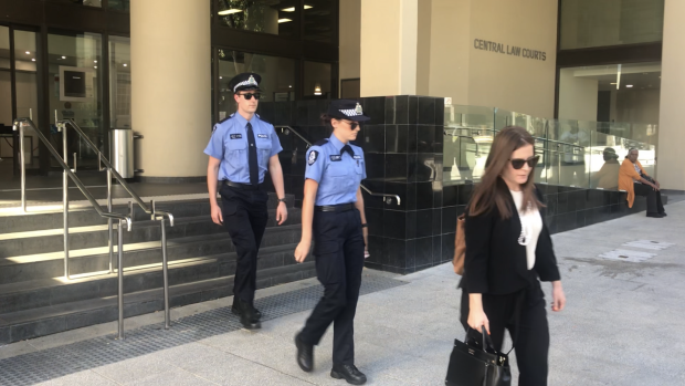 Constable Lindsay Jeffree and Constable Ella Cutler leave the inquest on Tuesday. 