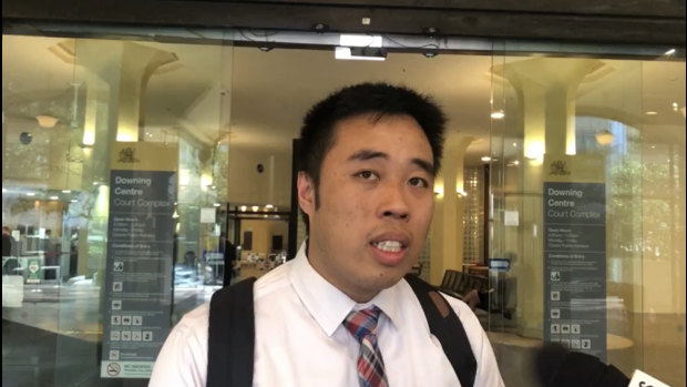 Justin Ly outside the Downing Centre Local Court after pleading guilty to professionally facilitated fraudulent activity at a Sydney casino. 