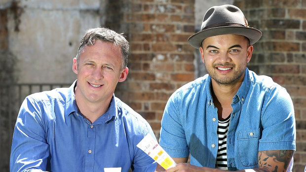 Guy Sebastian and his former manager Titus Day (left).