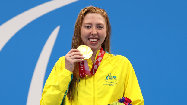 Lakeisha Patterson after her S9 400m freestyle win. 