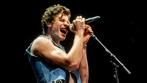 Shawn Mendes performs on the Perth leg of his 'The Tour 2019'.