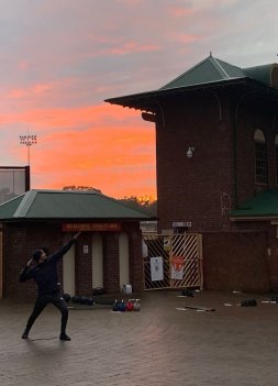 Keegan getting down to North Sydney Oval for a socially distanced workout session.