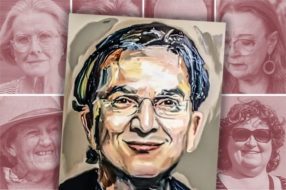 Al Muderis (portrait by Anh Do) and the victims who led to his court defeat.
