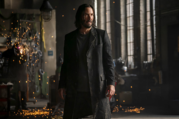 Keanu Reeves as Thomas Anderson in The Matrix Resurrections.