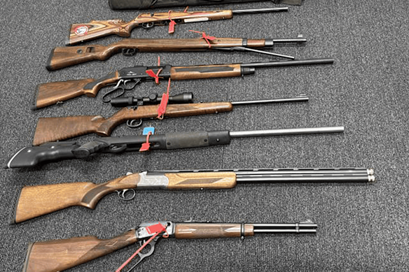 Guns seized in the operation.