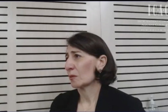 Gladys Berejiklian at the ICAC on Monday.