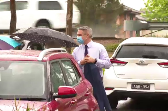 Simon Luebbers outside Moorabbin Magistrates’ Court after a hearing last week.