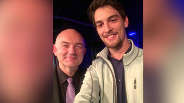 Matthew Harkins (right) with Australian jazz musician James Morrison in 2016.