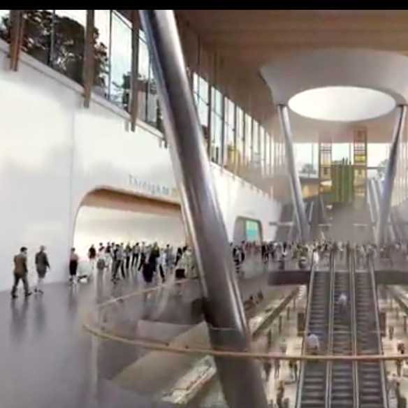 An artist's impression of the airport rail link station. 