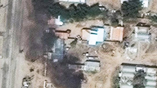 A satellite image taken on November 6 shows smoke from a fire lit at the Saudi Hospital in El-Fasher.