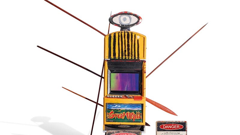 Speared pokie and recycled outback signs at $3.8m art sale