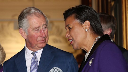 Prince Charles with Commonwealth secretary-general Patricia Scotland, whose future is in doubt.