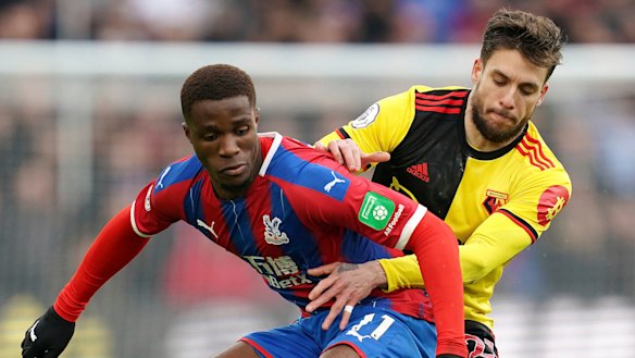 Crystal Palace's Wilfried Zaha, left, has made his portfolio of 50 rental homes available to Britain's National Health Service staff.