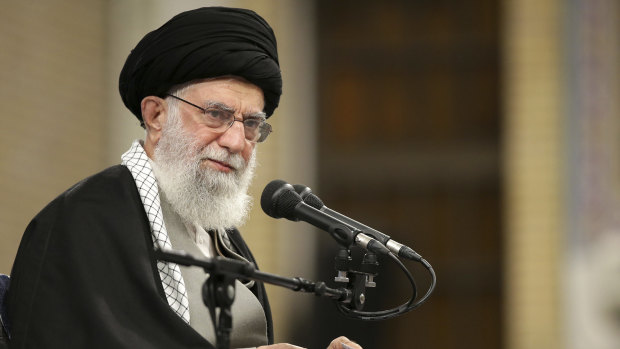 Iran's Supreme Leader Ayatollah Ali Khamenei speaking to a group of Tehran residents on Wednesday.