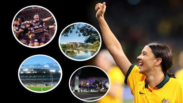 The NRL will be without four of its major venues for a third of the season next year as Sam Kerr (pictured) and the Matildas take centre stage for the 2023 Women’s  World Cup.