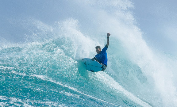 Jack Freestone in action at the Margaret River Pro, which was cancelled due to two separate shark attacks.