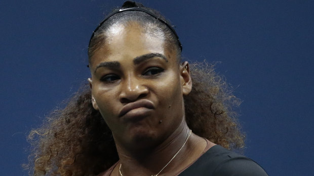 Not happy: Serena Williams.