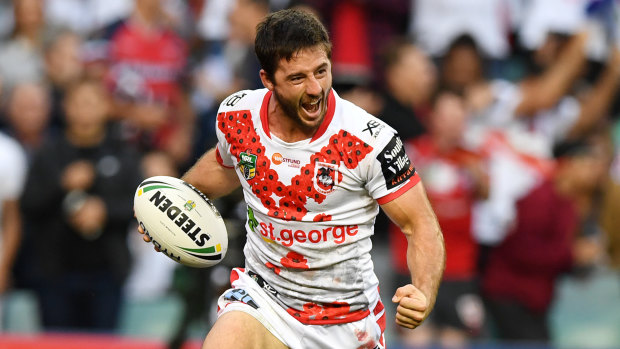 Form man: Dragons halfback Ben Hunt had another stunning match for his new club against the Roosters.