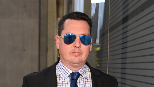 Ipswich lawyer Cameron McKenzie returns after a break to the District Court in Brisbane.