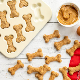 Get barking – sorry, baking – with these bone-shaped dog biscuit baking trays.  
