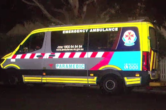 An ambulance at a Northcote house where a woman is believed to have died with COVID-19 in August.