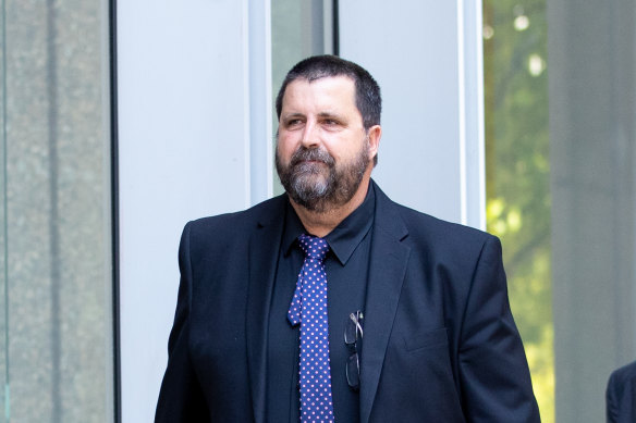 Troy Stolz leaves the Federal Court in Sydney on Monday.