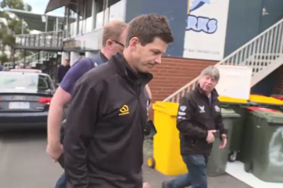 Tim Paine leaves Queenborough Oval on Saturday.