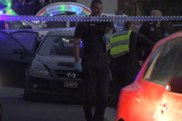 Police set up a crime scene at Aranda Place, Epping, following Thursday night’s incident.