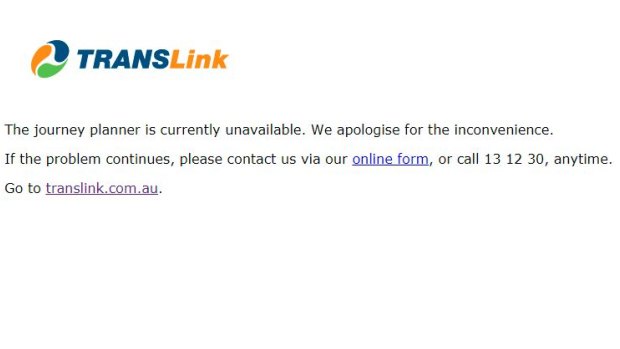 The Translink website was experiencing technical problems during Saturday morning.