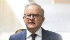 Prime Minister Anthony Albanese and Queensland Premier David Crisafulli prepare to give an update on Cyclone Alfred on Wednesday.