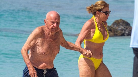 Rupert Murdoch with wife-to-be  Ann-Lesley Smith.