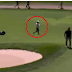 Alejandro Tosti’s caddie Cliff Ellis storms off the course.