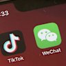 Icons for the smartphone apps TikTok and WeChat are seen on a smartphone screen in Beijing (Photo: August, 2020)