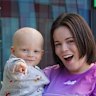 Emily Cross will be running in the 12km HBF Run For a Reason event on Sunday to raise awareness for her son Peter’s rare eye cancer.