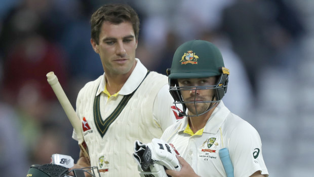 Pat Cummins and Travis Head leave Lord's having secured a draw for Australia.